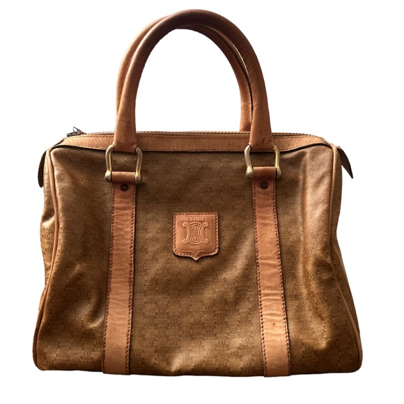 Vintage Celine Macadam Mini Satchel Bag PVC & Leather – Made in Italy - Picture 1 of 14